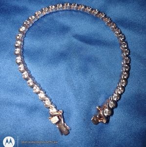 Stuning Sterling Silver and CZ tennis bracelet